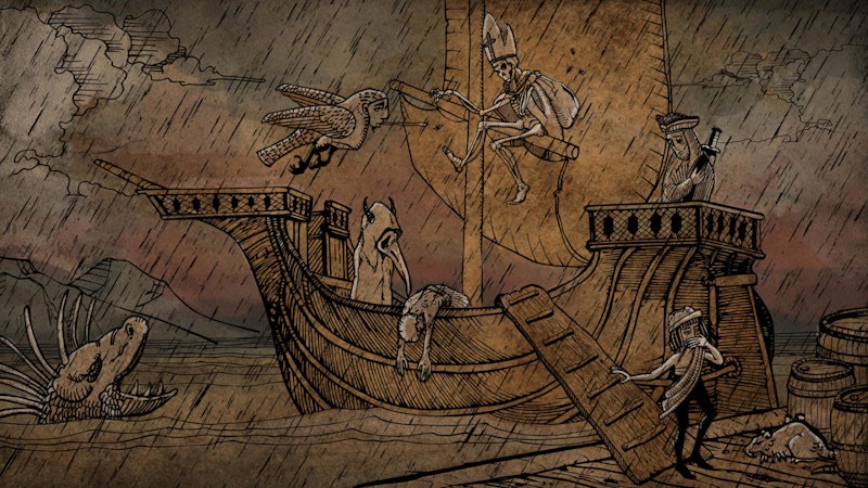 Herausgekommen ist ein apokalyptisches Rätsel-Spiel, das Holzschnitte aus dem 15. und 16. Jahrhundert zum Leben erweckt. Der Spieler trifft auf seiner Endzeitreise eine Welt voller okkultem Symbolismus, Alchemie und mittelalterlicher Philosophie.