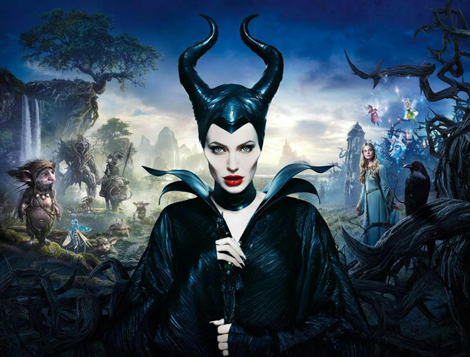 20.15 Uhr, RTL: "Maleficent - die dunkle Fee" (2014). Die böse Fee Maleficent verflucht Aurora, die Tochter des Königs. Mit Angelina Jolie und Elle Fanning.