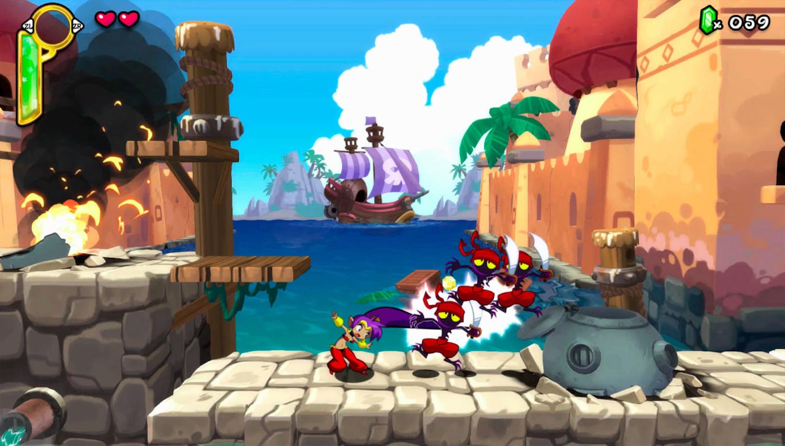 Mit Shantae: Half-Genie Hero wagt die Serie den bisher größten visuellen Sprung. Finanziert durch eine erfolgreiche Kickstarter-Kampagne liefert WayForward in gewisser Weise eine Weiterentwicklung von DuckTales Remastered aus dem Jahr 2013 ab.
