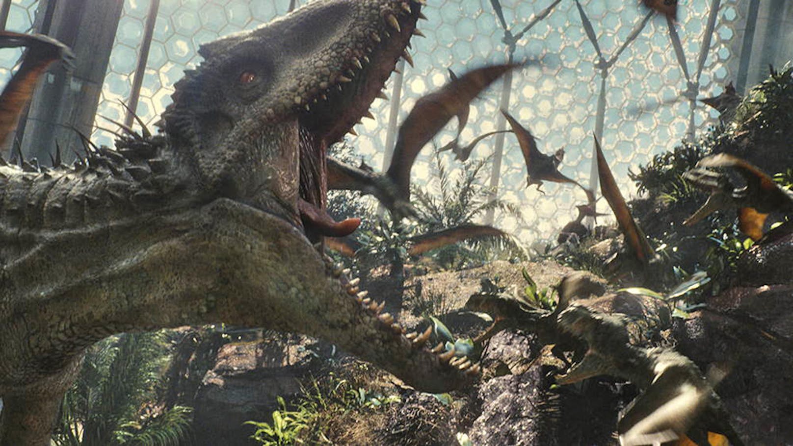 Der Indominus Rex (li.) in "Jurassic World"