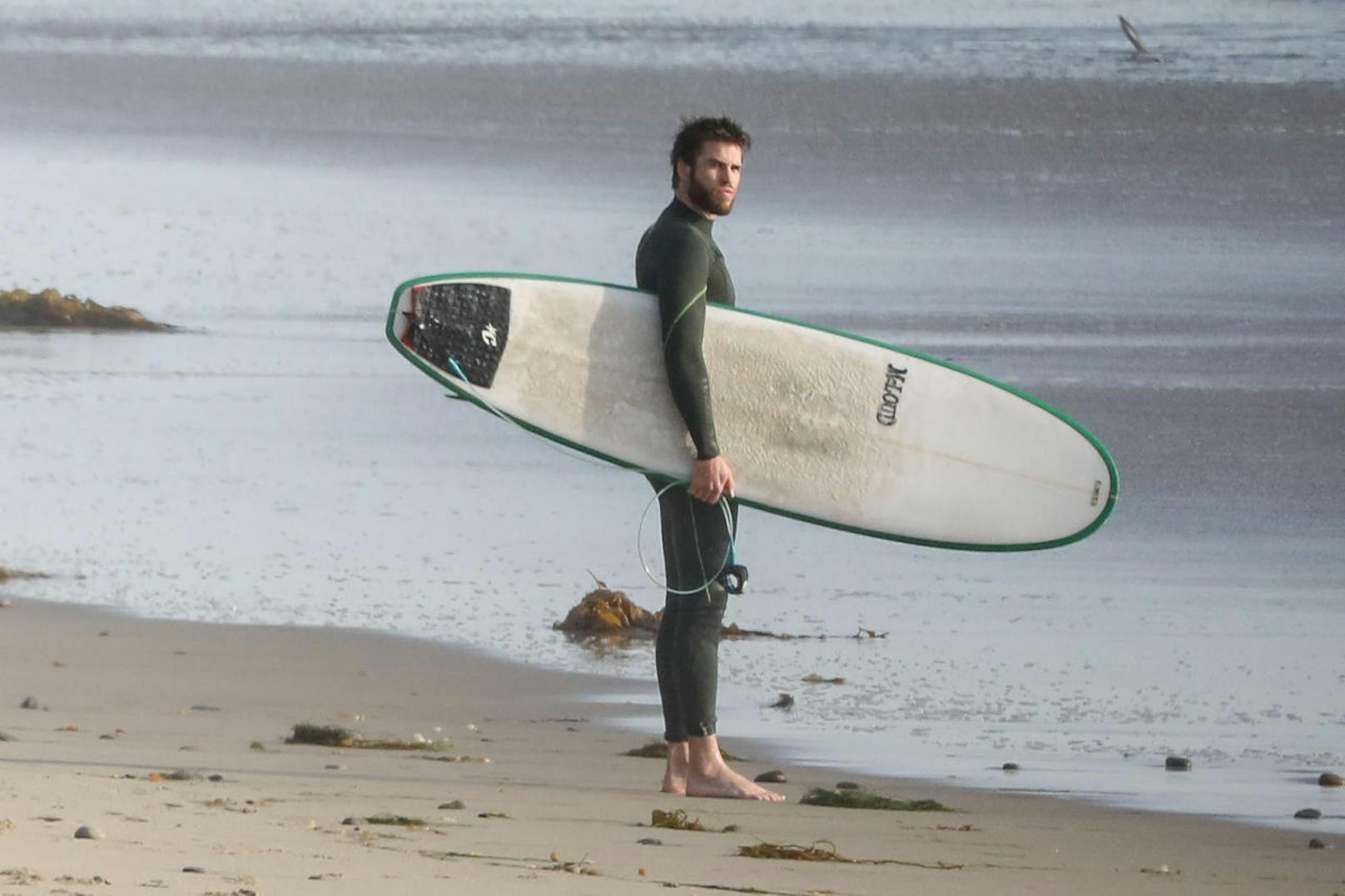 Deshalb machten sich Liam (auf dem Foto) und Luke auf an den Strand, um sich in die Fluten zu stürzen