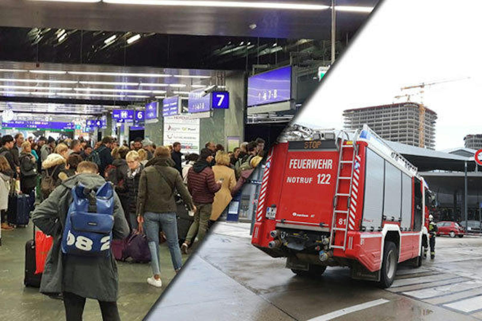 Sturm legt Hauptbahnhof Wien lahm