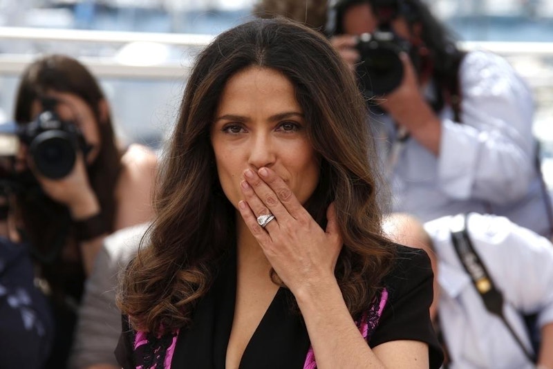 Ein Küsschen für die Fans gab's von Salma Hayek...