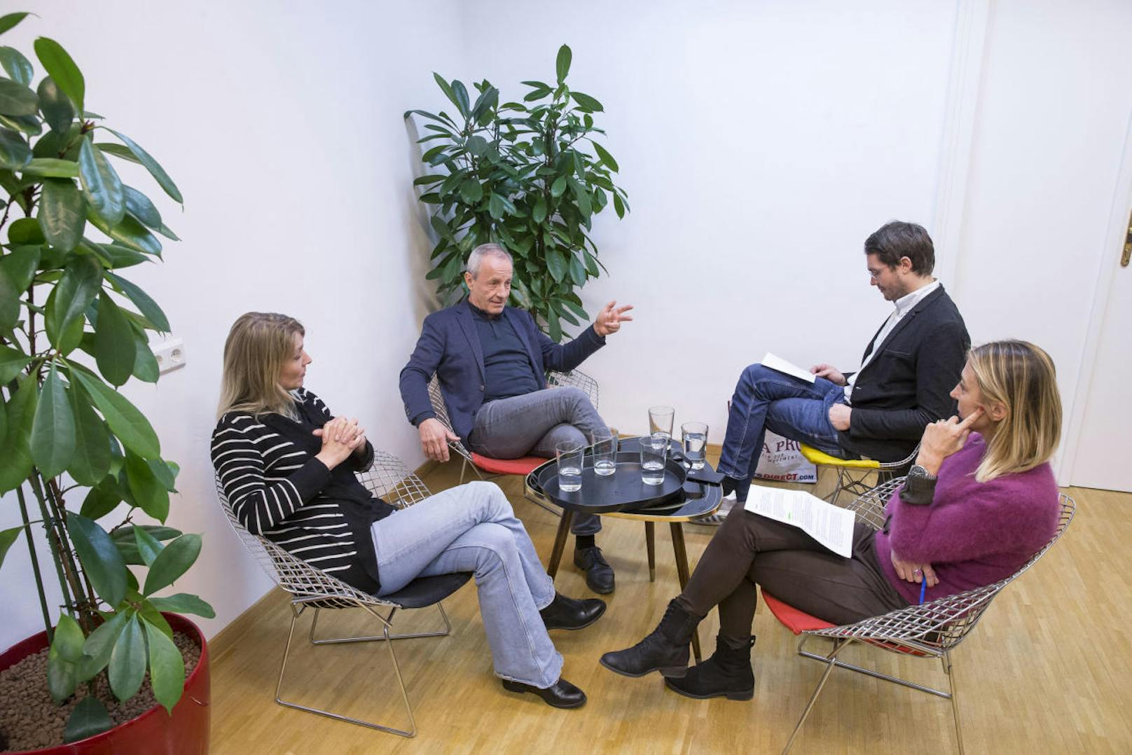 Maria Stern und Peter Pilz (Jetzt) im Gespräch mit Politik-Redakteur Matthias Klein und "Heute.at"-Chefredakteurin Maria Jelenko.