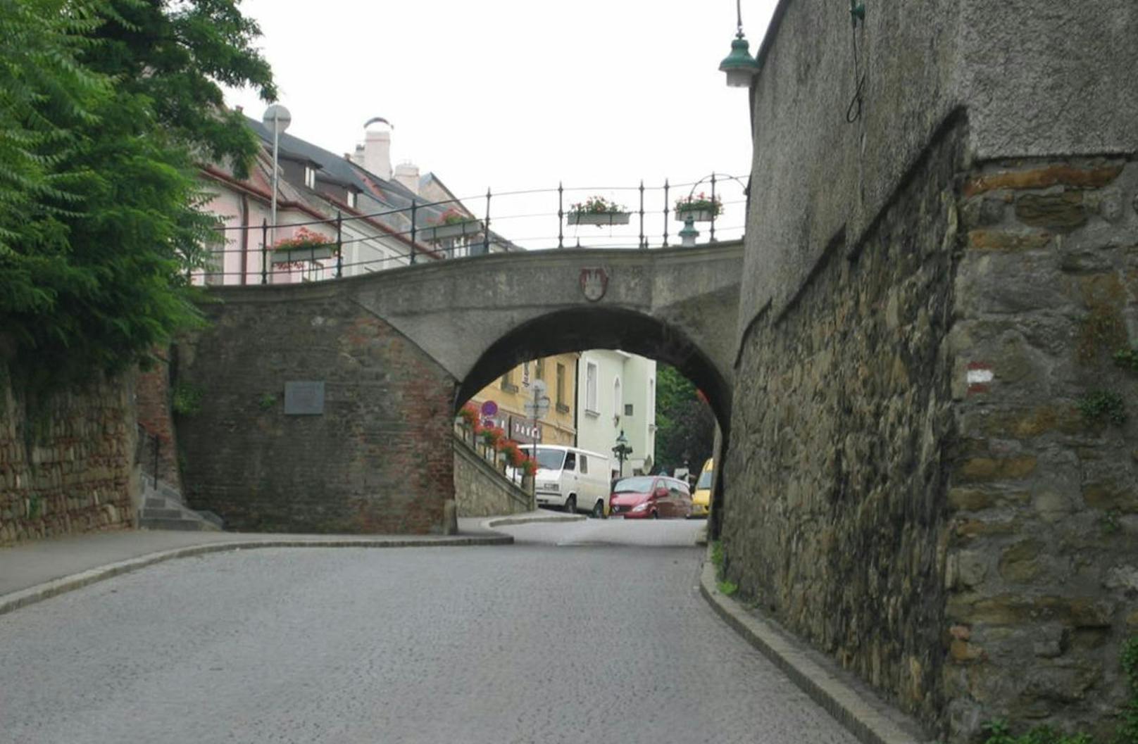 Die Nepomukbrücke vor dem Einsturz.
