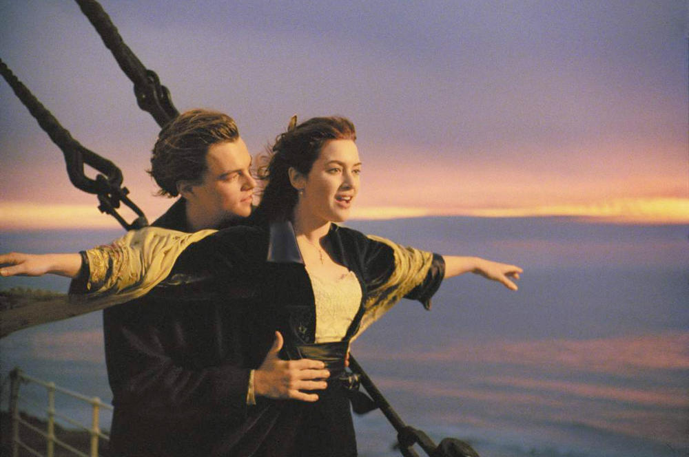 Leonardo DiCaprio und Kate Winslet am Set.