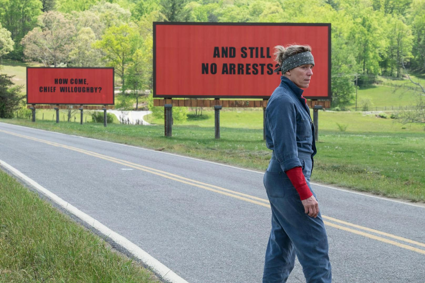 Frances McDormand in "Three Billboards Outside Ebbing, Missouri". 