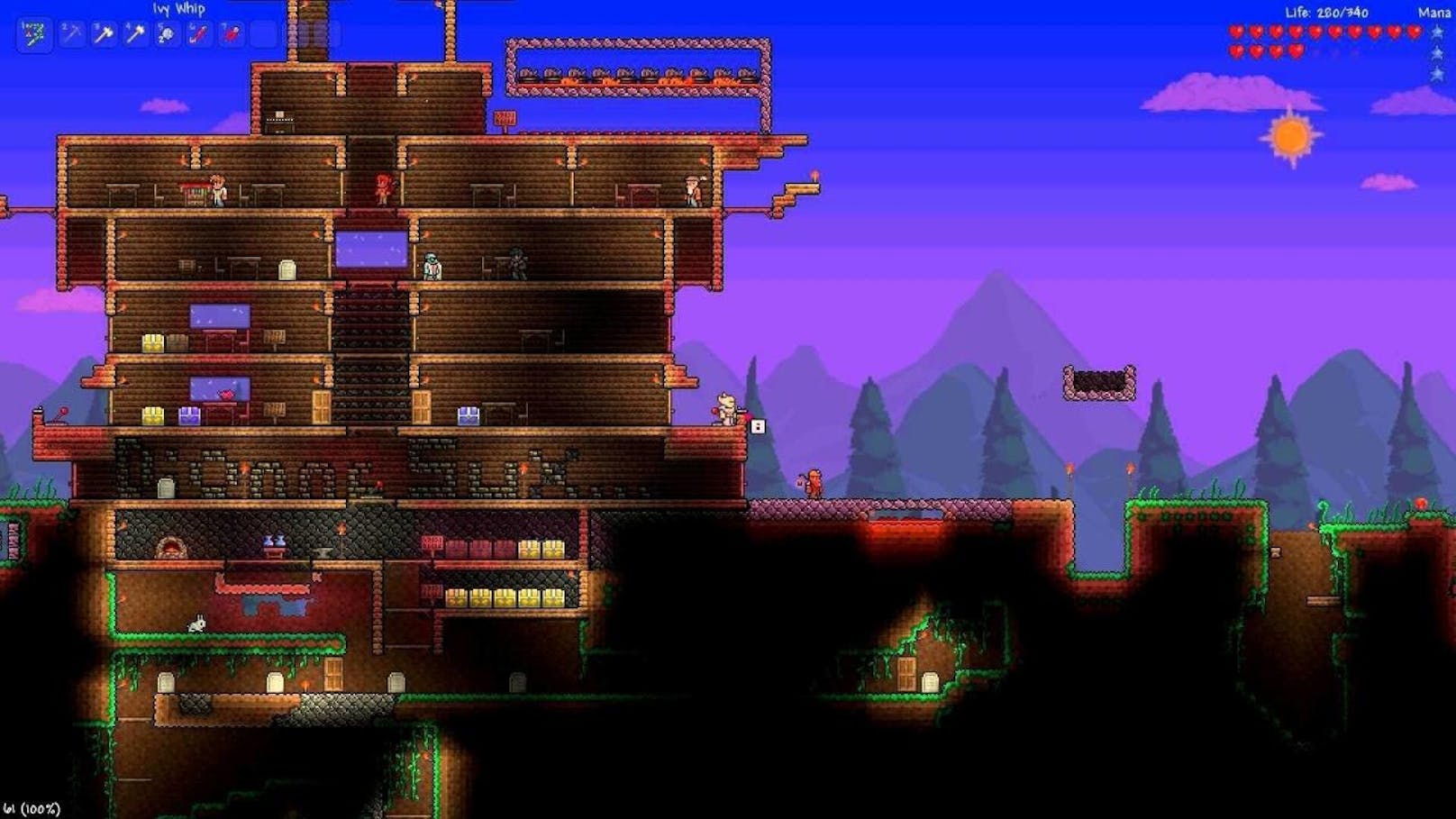 <b>Terraria von 505 Games/Re-Logic:</b> Buddeln, kämpfen, explodieren, aufbauen - darum geht es in diesem actiongeladenen Spiel, das klassische Abenteuer-Elemente mit der kreativen Freiheit von Sandbox-Titeln verbindet. 