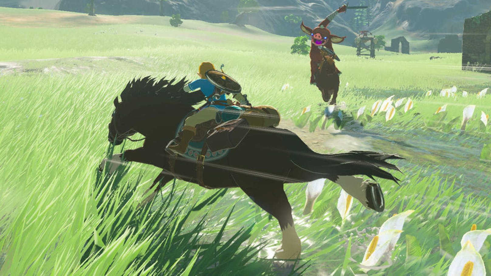 Entgegen manch anderem Zelda-Titel ist Breath of the Wild extrem fordernd, Link droht schon von kleinen Gefahren der Tod.