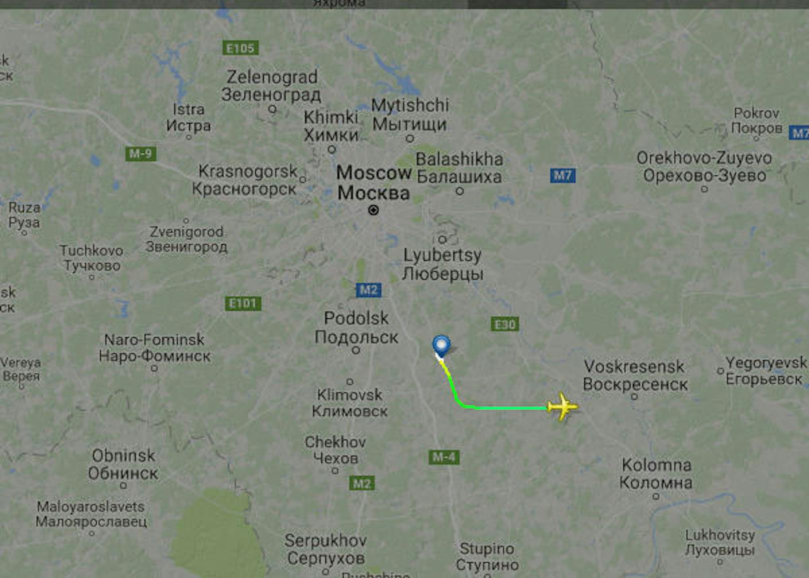 Das Flugzeug verschwand um 11.27 Uhr UTC vom Radar.