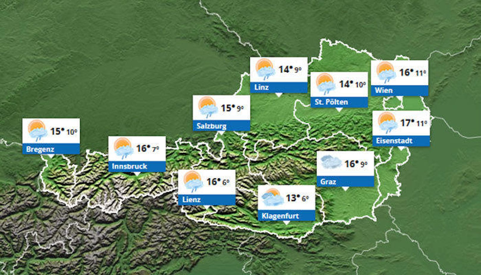 Wetter in Österreich: So wird der Freitag