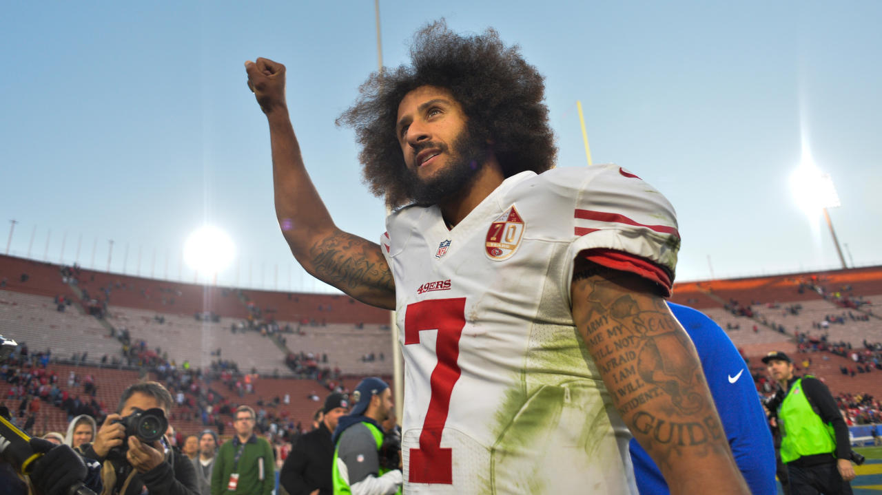 Colin Kaepernick in his former life as an NFL football player(Image: no provider/Reuters)