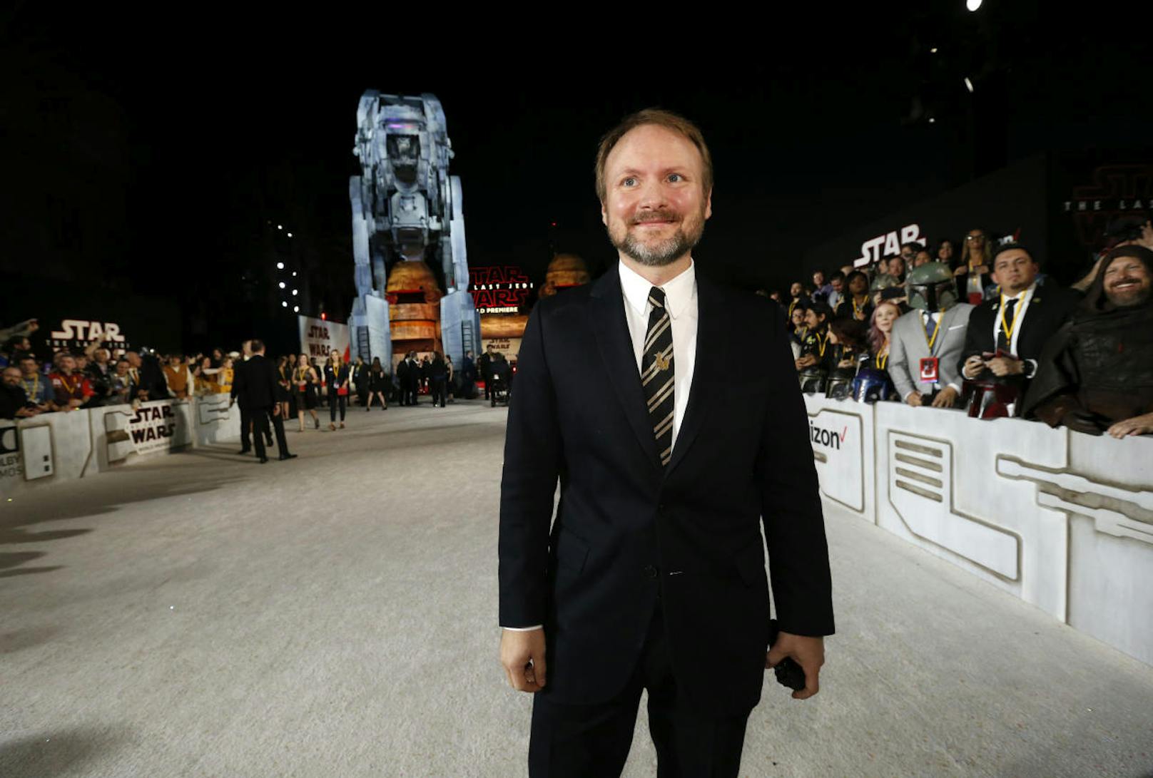 Regisseur Rian Johnson bei der Weltpremiere zu Star Wars: The last Jedi in LA