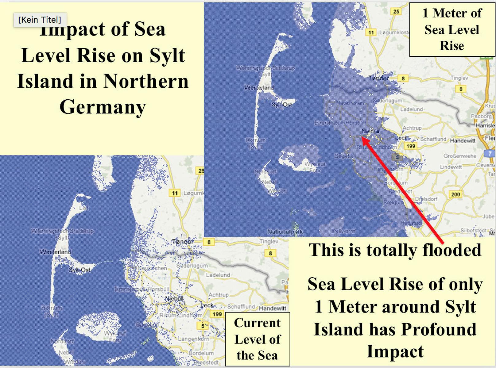 Hammer: Wenn der Meeresspiegel nur um einen Meter ansteigen würde, stünden große Teile der deutschen Nordseeküste und die vorgelagerten Inseln unter Wasser.