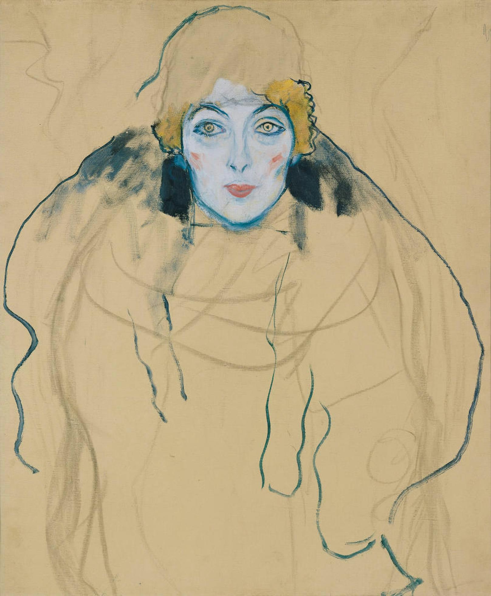 Gustav Klimts "Frauenkopf" wartet ab dem 16.2. auf die Besucher der Ausstellung "1918 - KLIMT · MOSER · SCHIELE" im Linzer Lentos.