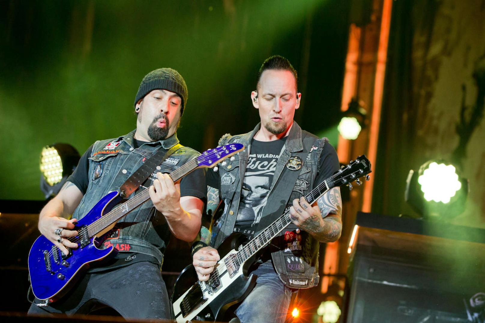 Michael Schon Poulsen (l.) und Gitarrist Rob Caggiano von Volbeat beim Rock am Ring-Festival 2016