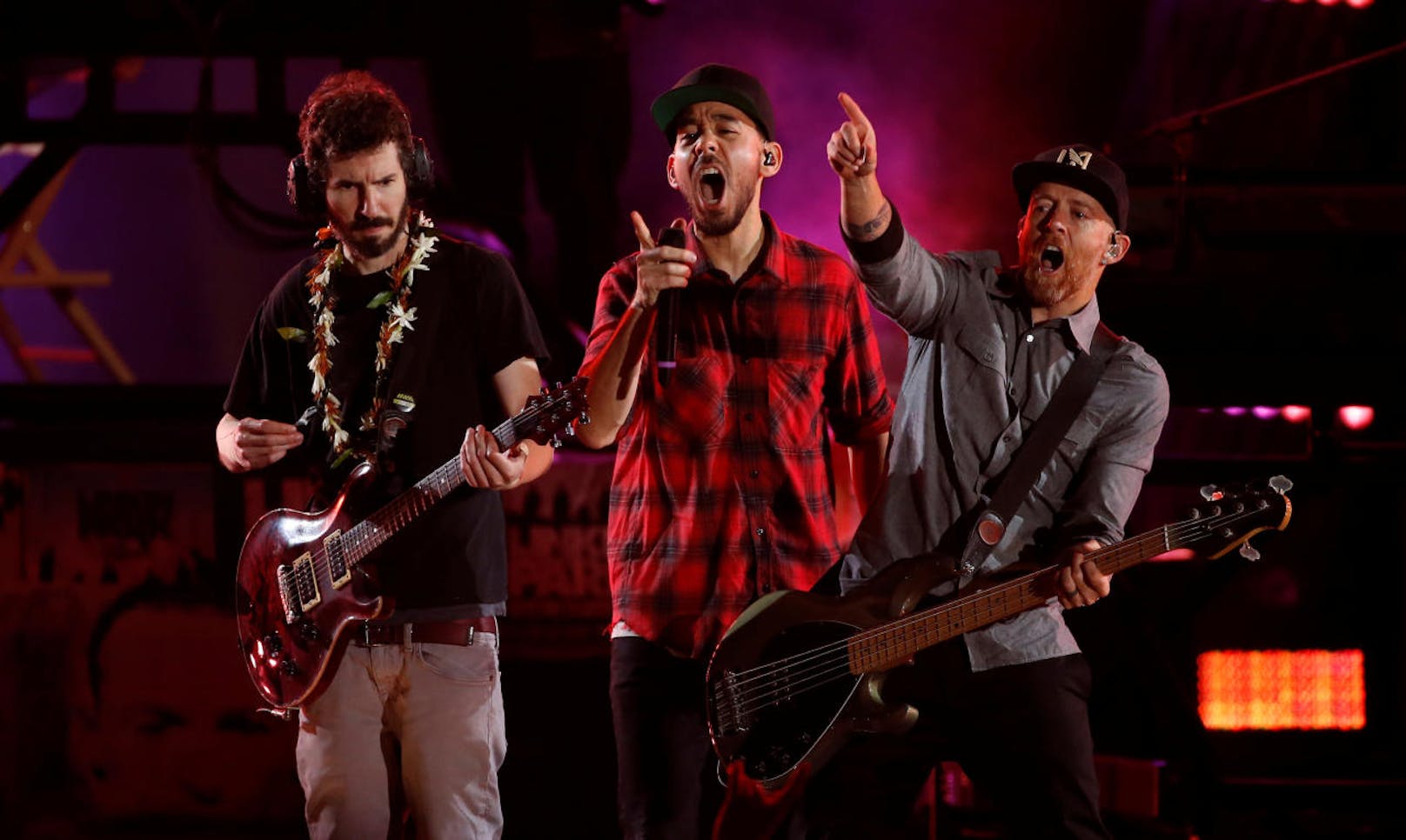 Shinoda, Delson und Farrell von Linkin Park beim Tribute-Konzert
