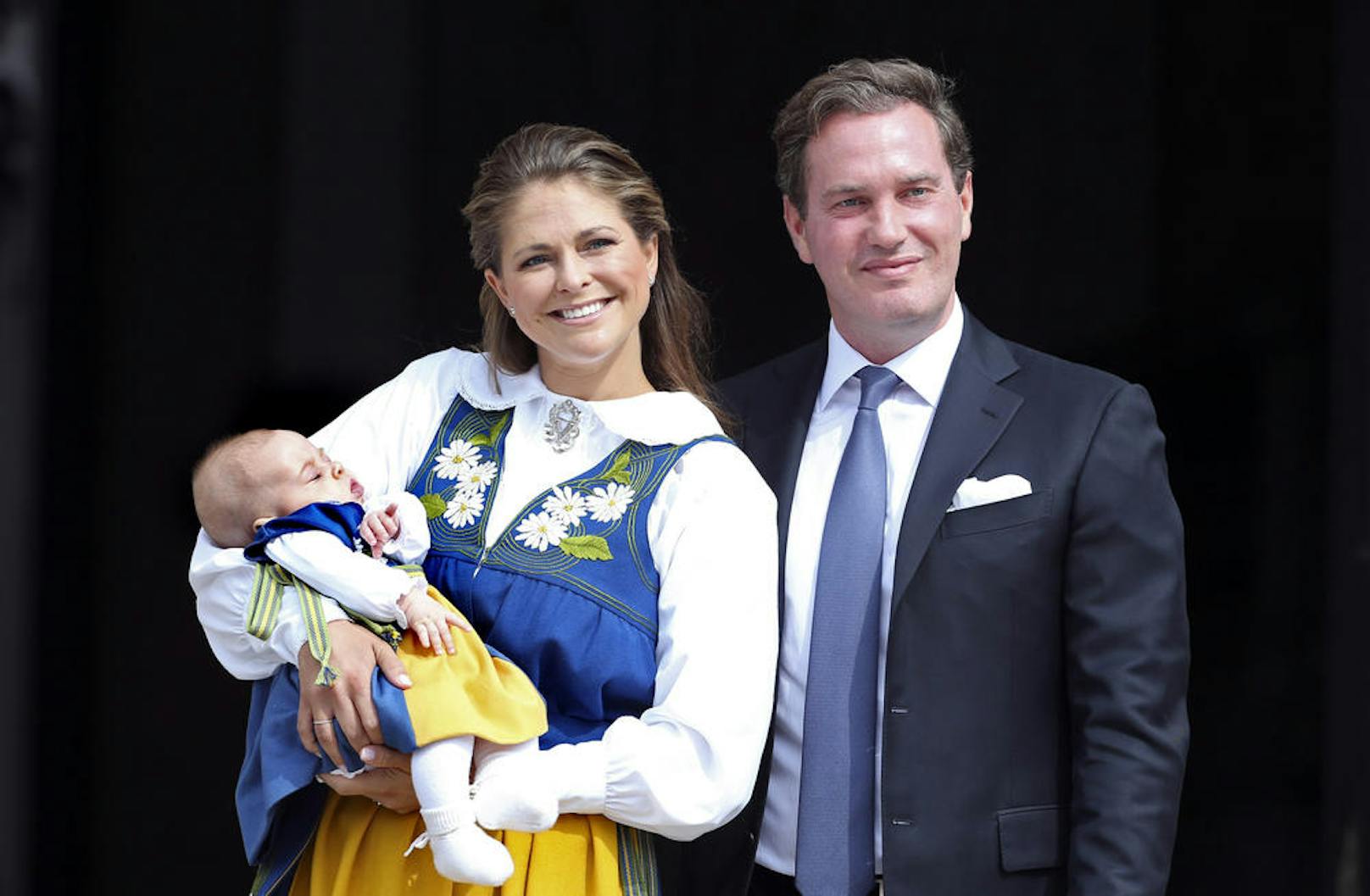 Prinzessin Madeleine mit Ehemann Christopher O'Neill und der kleinen Leonore.