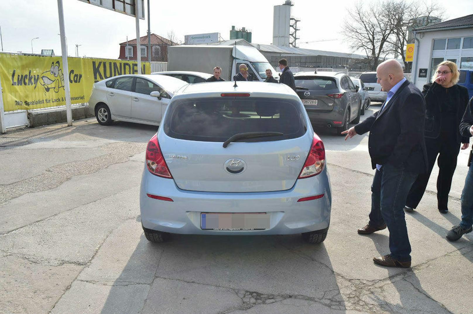 Gewinnerauto Hyundai i120 NACH der Instandsetzung durch die Lucky Car-Niederlassung in Hagenbrunn