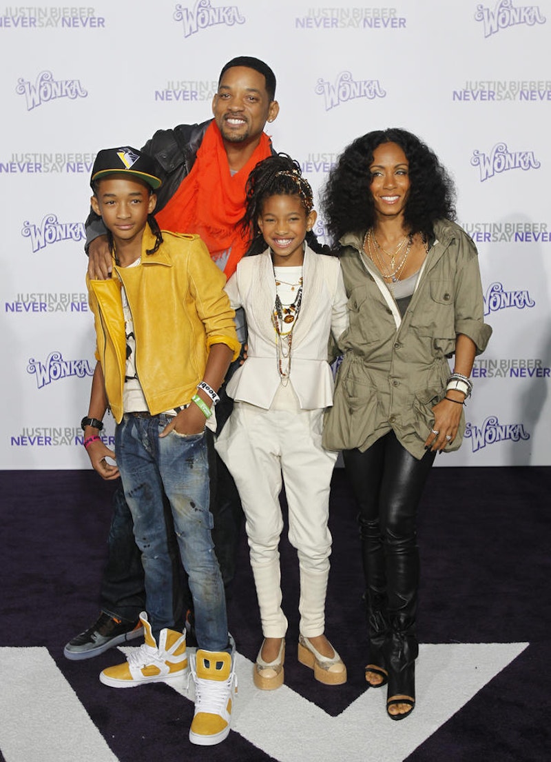 Will Smith, Jada Pinkett Smith, Jaden und Willow bei der Premiere von "Justin Bieber: Never Say Never" in Los Angeles, 2011.