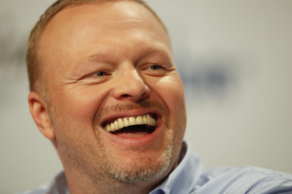 Stefan Raab bei einer Pressekonferenz in Köln, 2010.