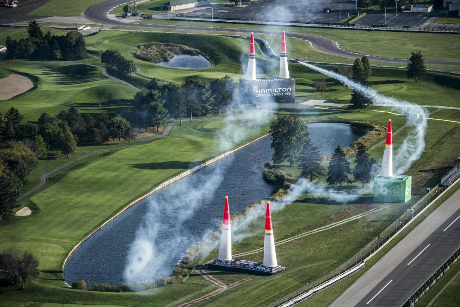 Martin Sonka of the Czech Republic performs during qualifying day at the eighth round of the Red Bull Air Race World Championship at Indianapolis Motor Speedway, United States on October 14, 2017. // Predrag Vuckovic/Red Bull Content Pool // AP-1THJRWRAS1W11 // Usage for editorial use only // Please go to www.redbullcontentpool.com for further information. // Predrag Vuckovic/Red Bull Content Pool
