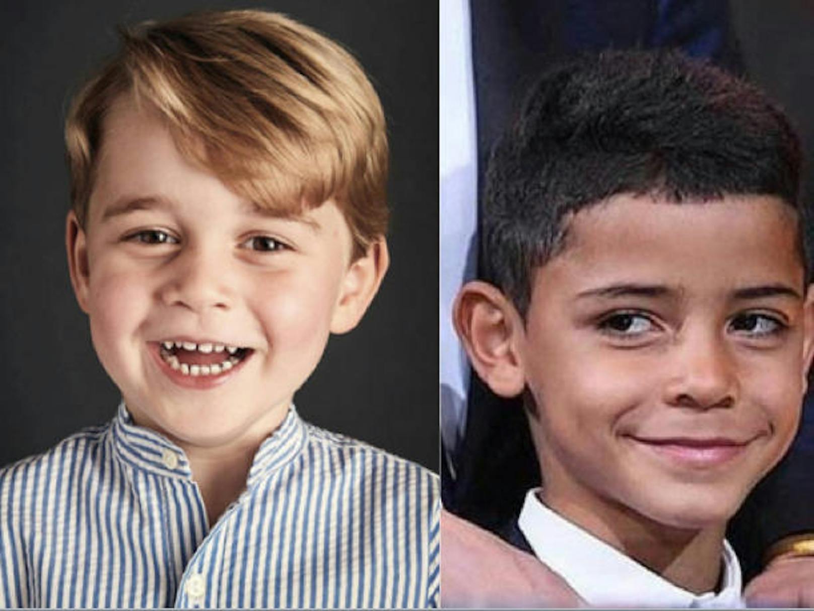 Prinz George (li.) und Christiano Ronaldo Jr. (re.)