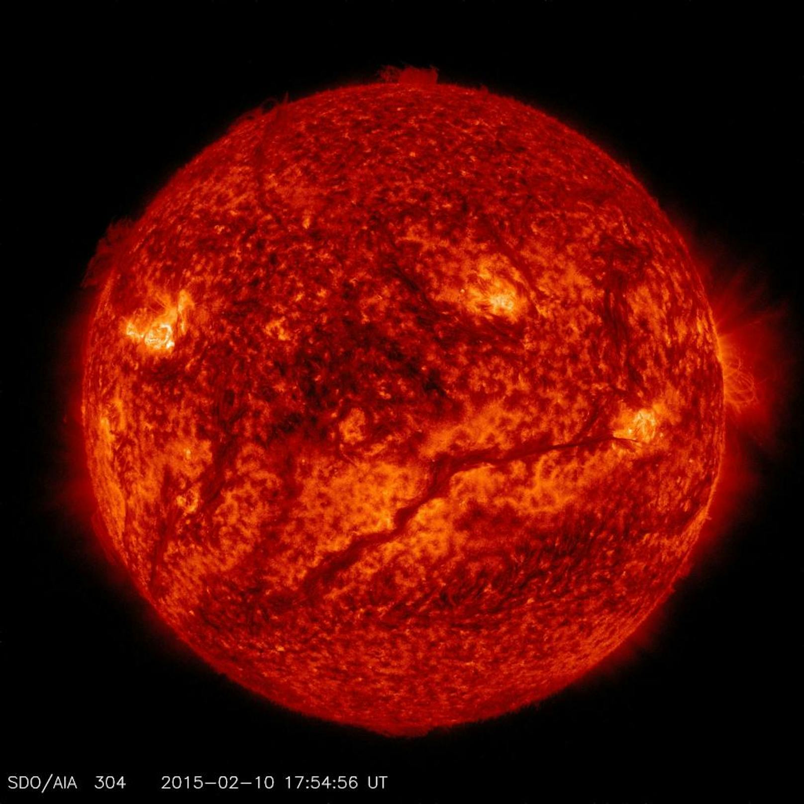 Eine UV-Aufnahme von der Sonnenoberfläche.