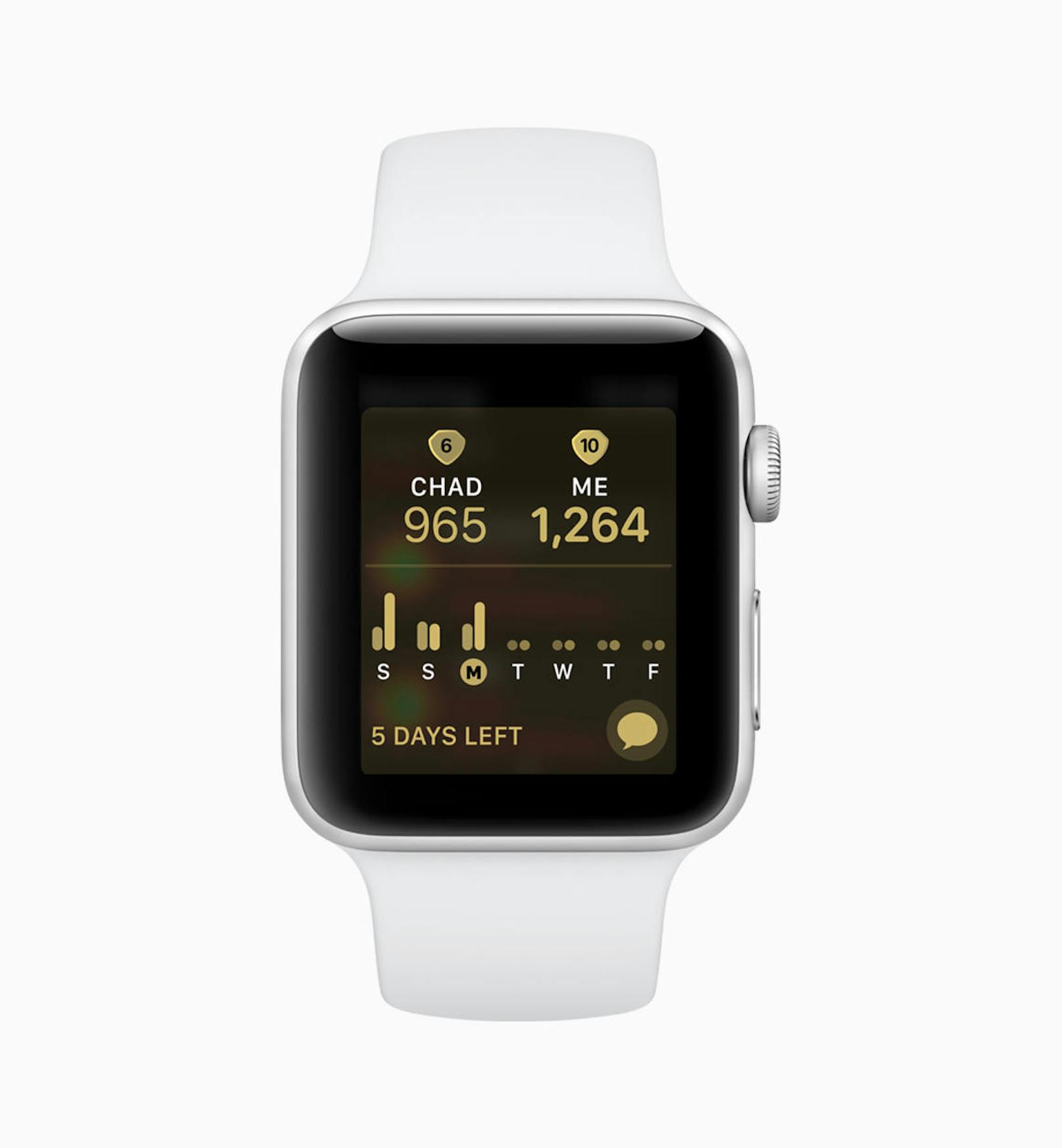 Auch für die Apple Watch gibt es ein Update. So kann man sich bald mit Freunden beim Workout vergleichen und eine "Competiton" starten.