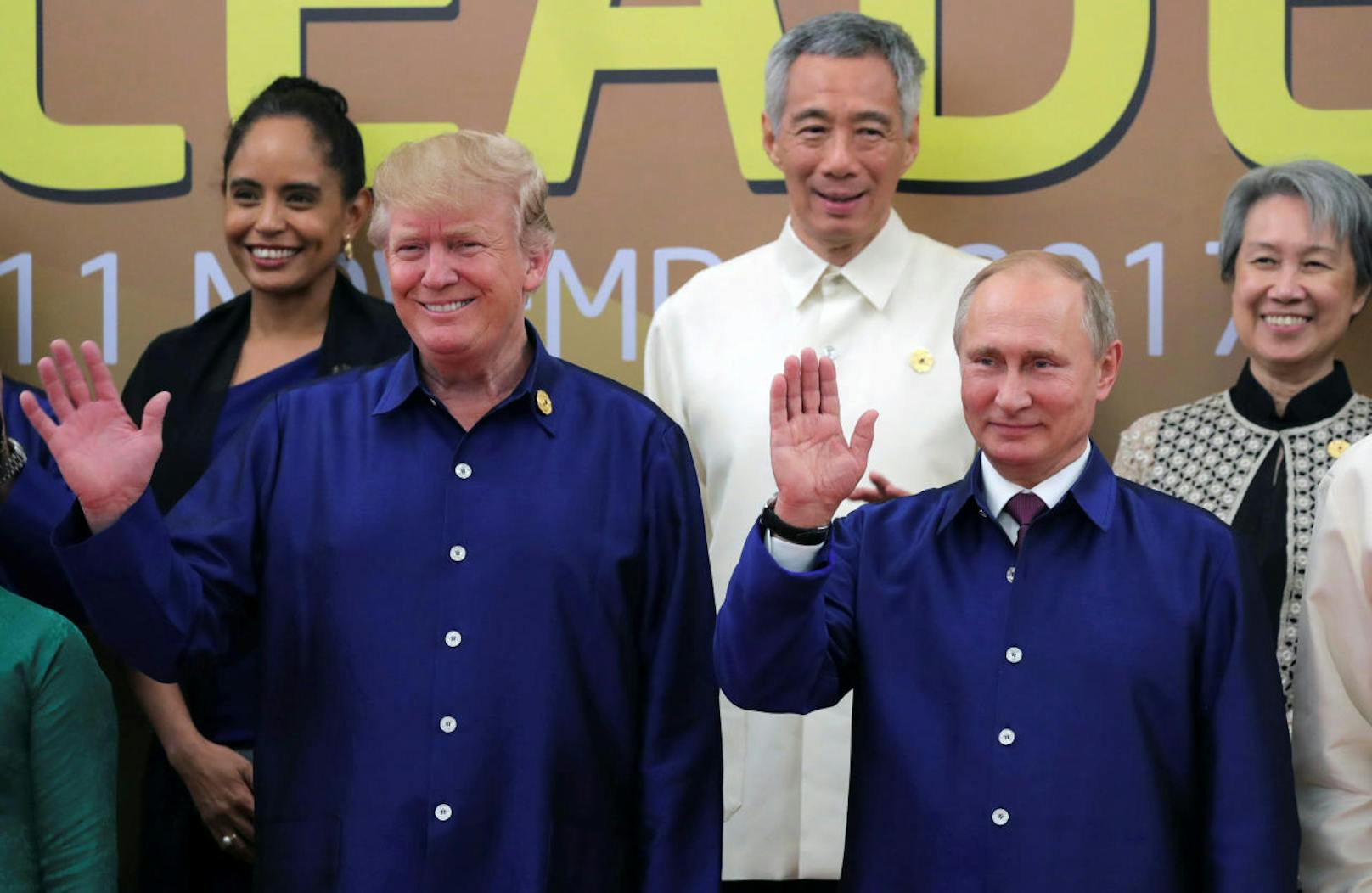 Donald Trump und Russlands Präsident Vladimir Putin in Danang, Vietnam, am 10. November 2017. 