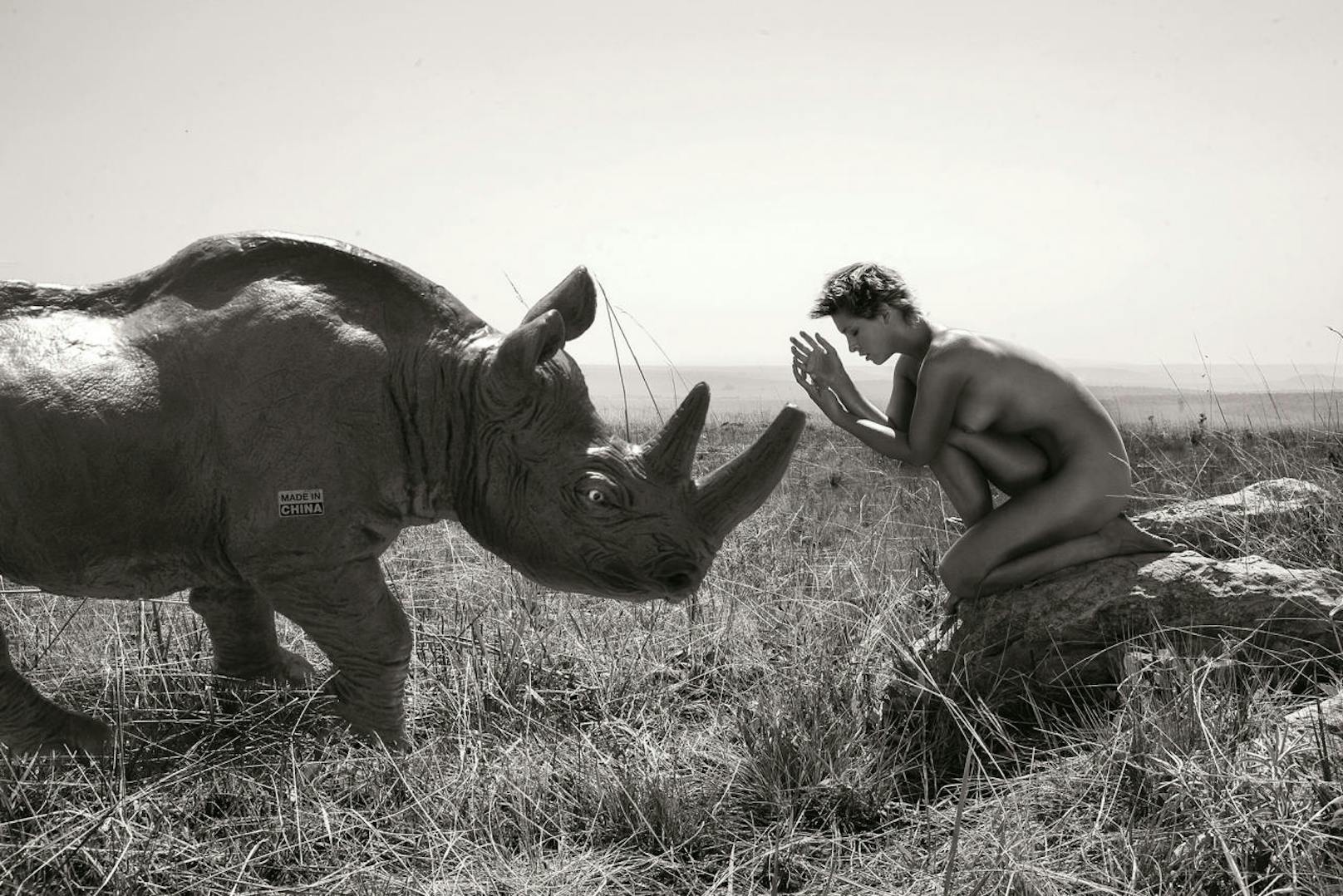 Weil Marisa Papen und Fotograf Uwe Ommer bei ihrer Bild-Safari keinen Tieren begegneten, mussten Plastikmodelle herhalten. (Credit: CEN/Uwe Ommer-Marisa Papen) 