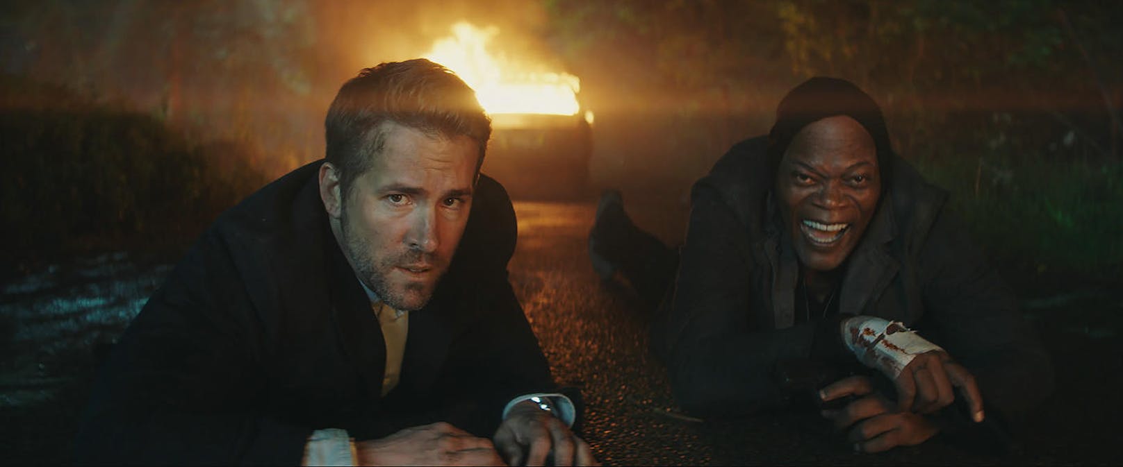 Ryan Reynolds (li.) und Samuel L. Jackson in "Killer's Bodyguard"