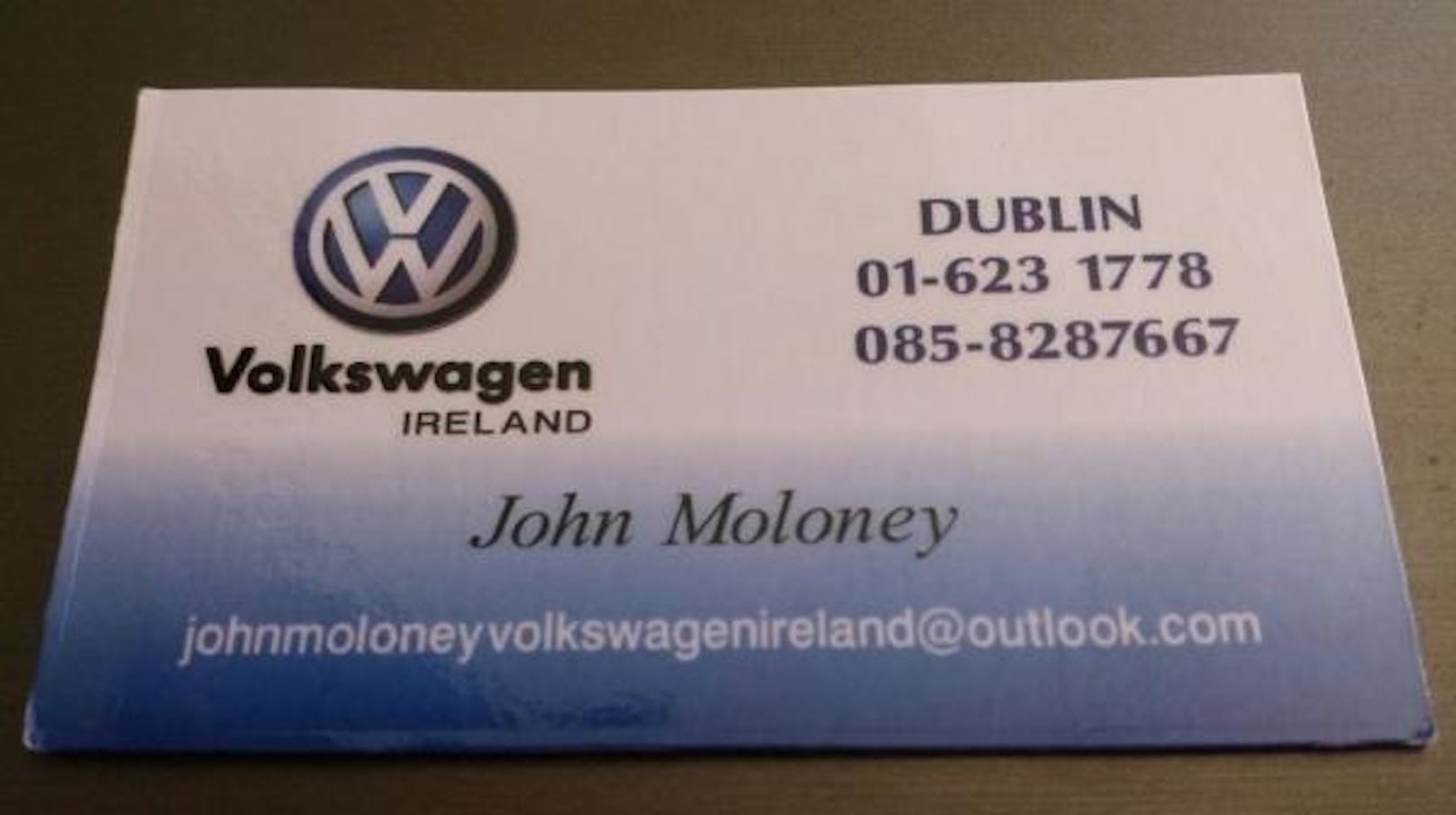 Hier noch die VW-Version von "Moloney".