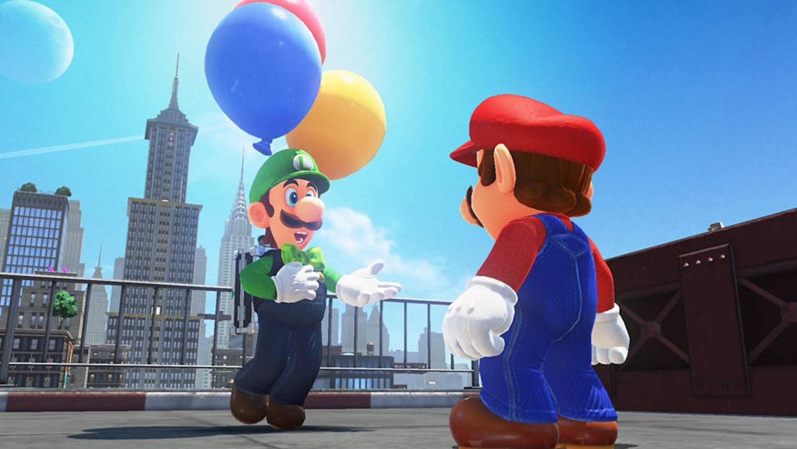 <b>04. Februar 2018:</b> Ein kostenloses Update für Super Mario Odyssey erscheint und die Odyssey geht weiter! Luigi bringt einen lustigen Ballon-Modus ins Spiel. In Luigis Ballonjagd müssen Spieler Ballons entweder vor anderen Spielern finden oder verstecken. Außerdem gibt es neue Outfits und Filter für den Schnappschuss-Modus.