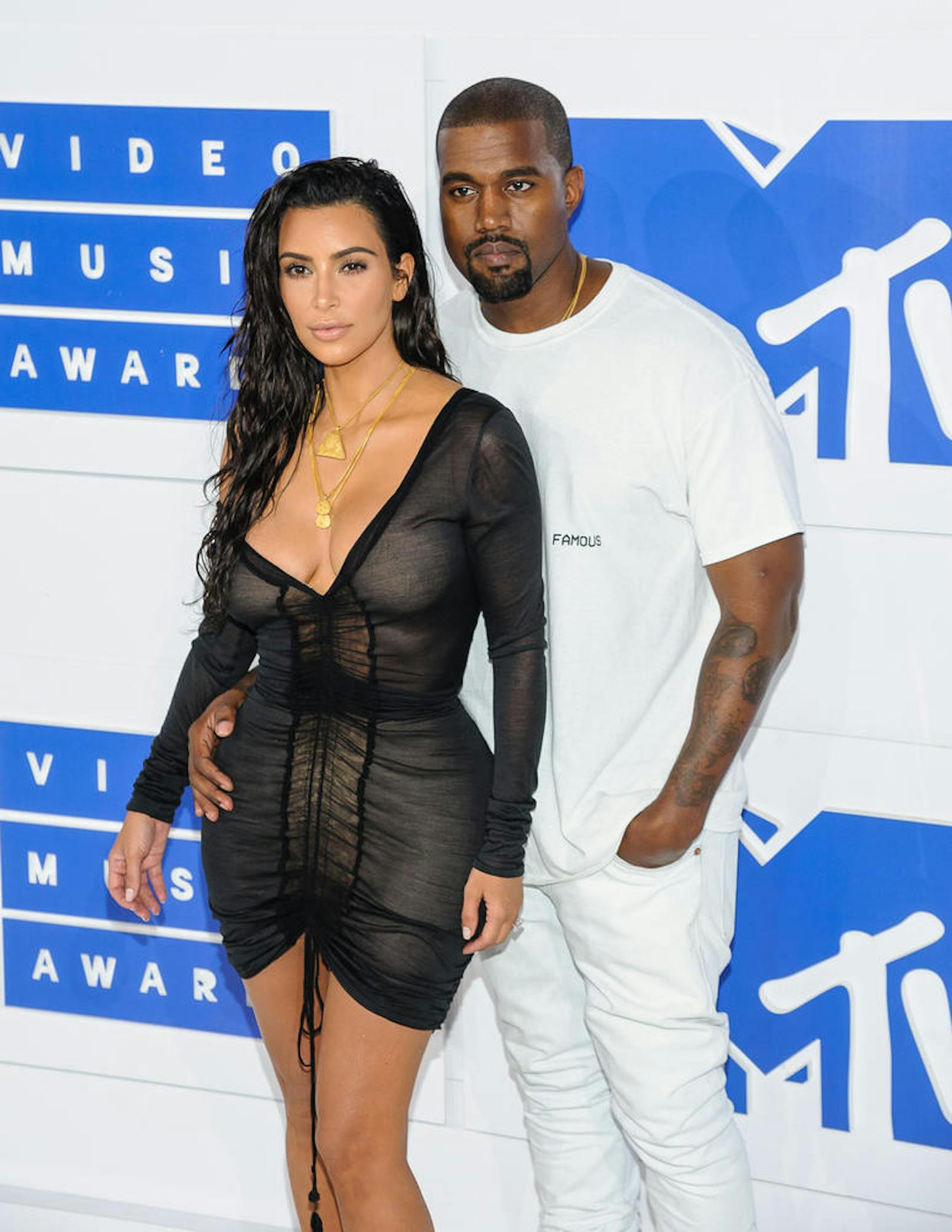 Kim Kardashian und Kanye West bei den MTV Video Music Awards 2016 im Madison Square Garden im August 2016