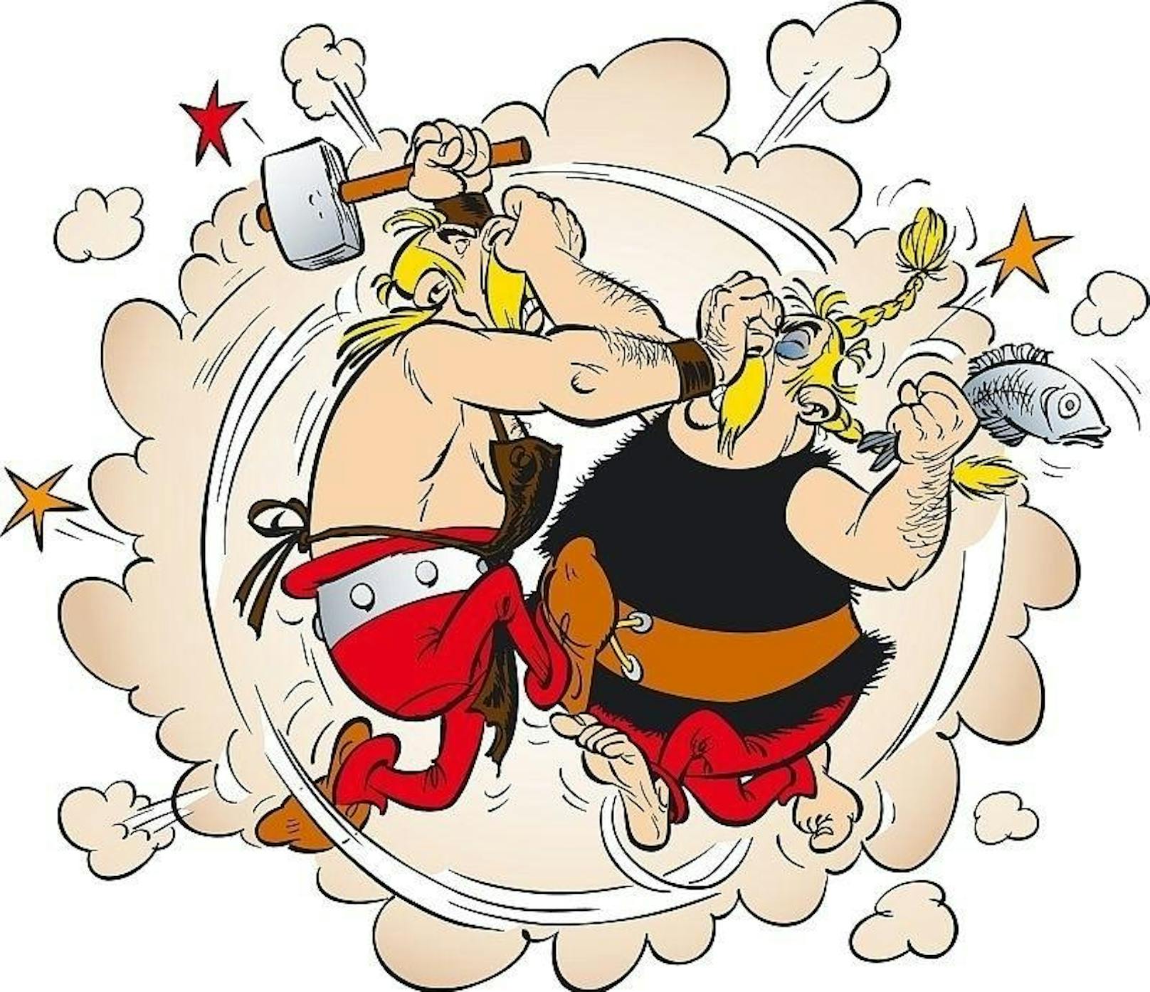 1965 erscheint Asterix erstmals auf Deutsch im Rolf Kaukas Magazin Lupo modern. Asterix und Obelix wurden fürs deutsche Publikum umbenannt. Plötzlich waren die beiden Westgermanen und hießen Siggi und Babarras. Sie wohnten in der "kleinen Fliehburg Bonnhalla". Als Goscinny und Uderzo von der Verfälschung ihrer Serie Wind bekommen, gehen sie gerichtlich dagegen vor und entziehen Kauka alle Rechte.