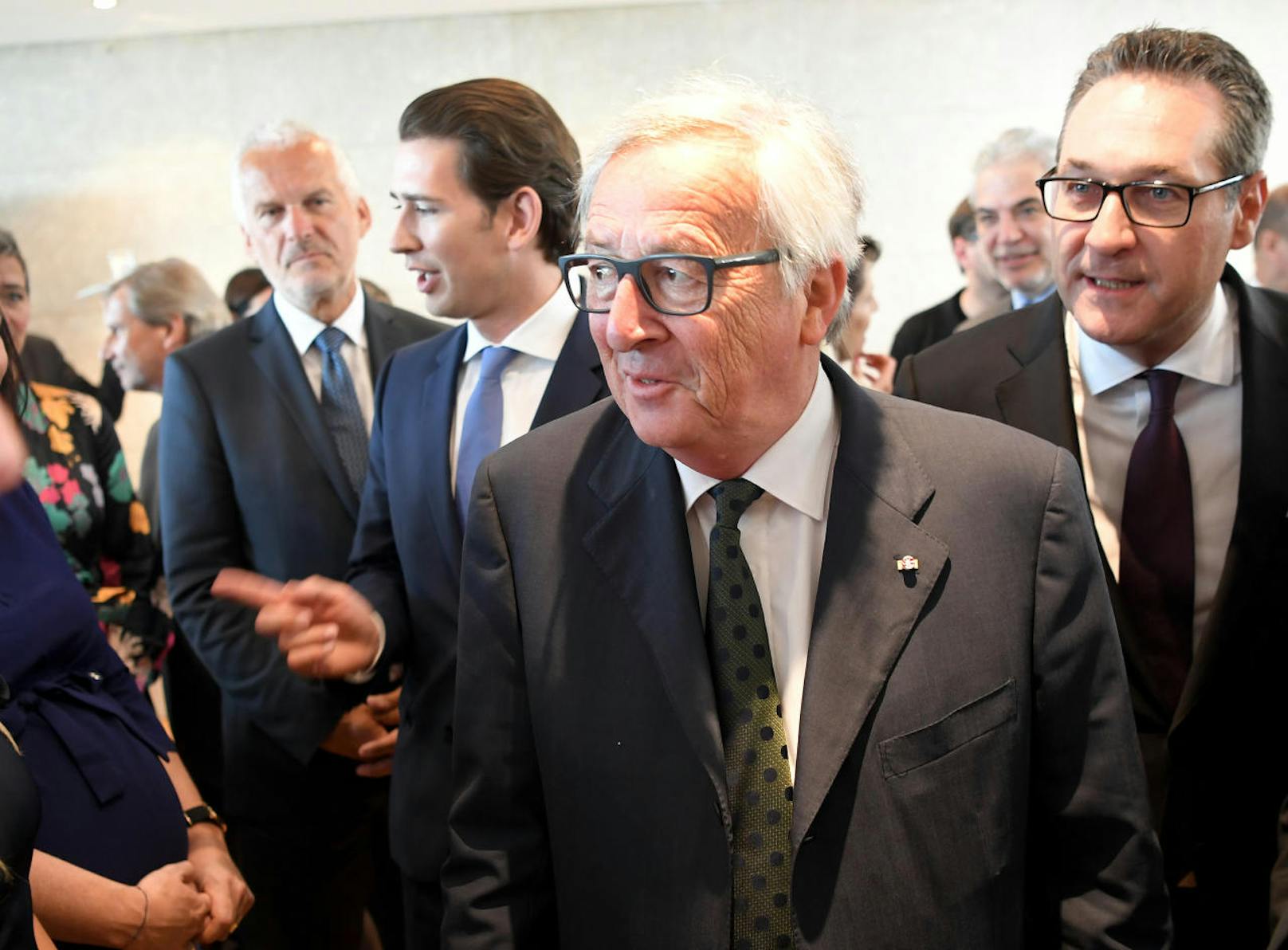 Kurz und Strache trafen auch den Kommissionspräsidenten Jean-Claude Juncker.