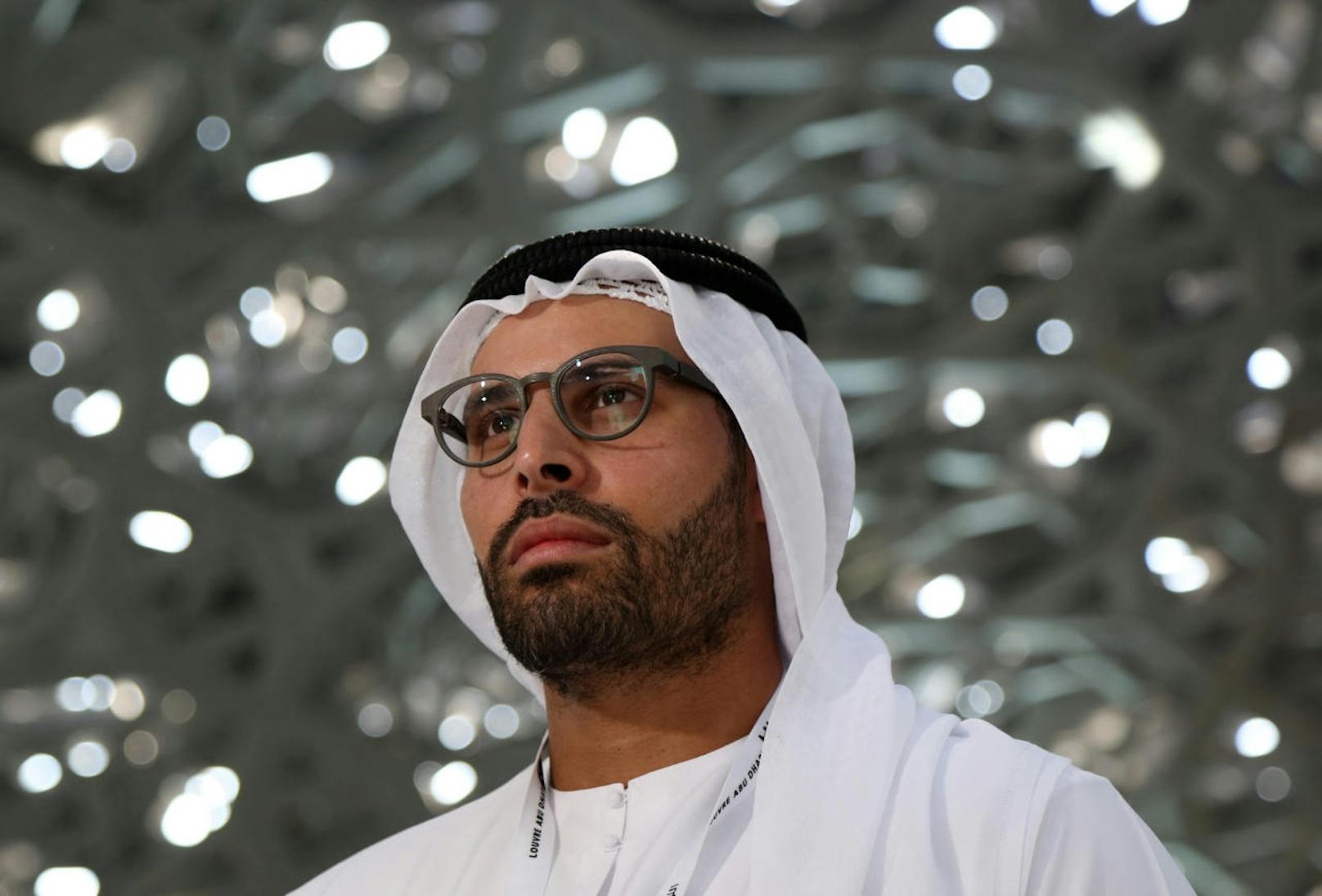 Al Mubarak, Tourismus- und Kultur-Zuständiger in Abu Dhabi präsentierte stolz sein Projekt Louvre Abu Dhabi 