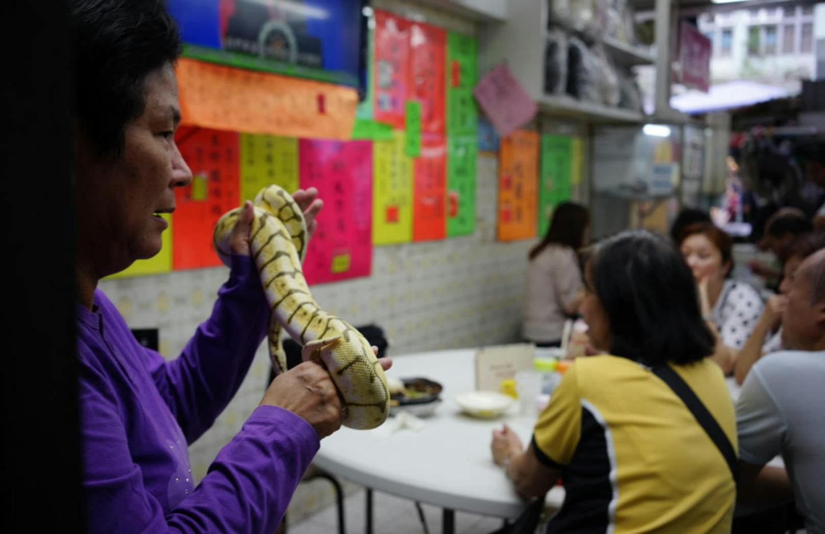 Für Mutige lohnt sich der Besuch bei Chau Ka-ling. Sie ist die selbsternannte «Snake Queen» und serviert in ihrem Lokal Reptilien ? frittiert oder als Suppe.