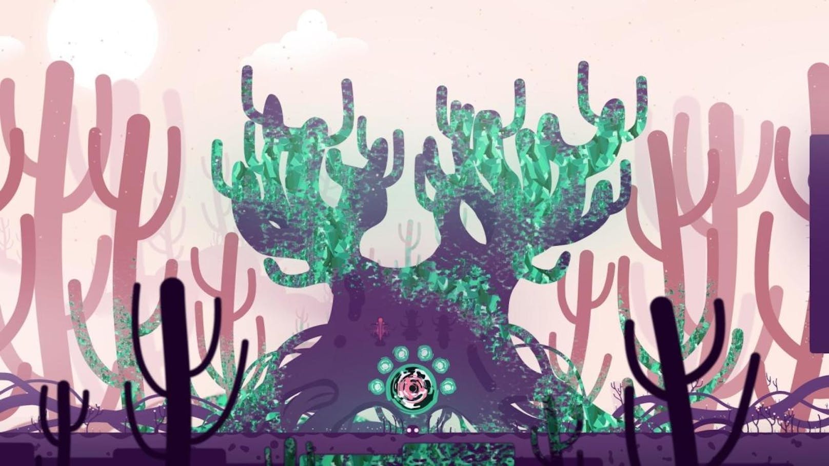 Im Game für PC und Nintendo Switch schlüft man in die Masse einer geleeartigen Figur. Das Wesen sieht sich einer Bedrohung gegenüber, bei der Pflanzen, Bäume, Sträucher und Co. von einer Art Seuche in Form eines giftgrünen Pixelgemischs befallen werden.