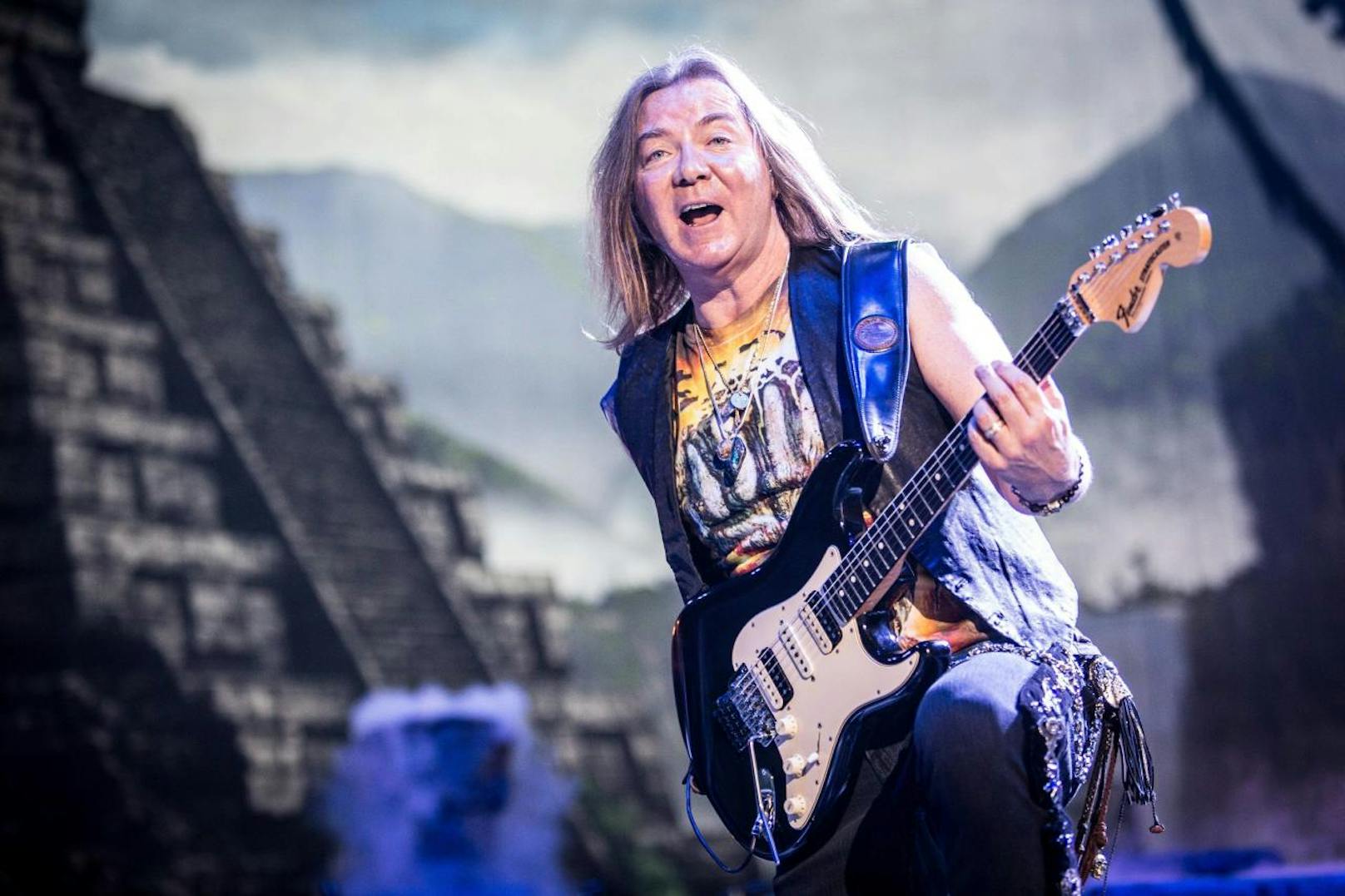 Iron Maiden Gitarrist Dave Murray am 22.7.2016 in Italien.