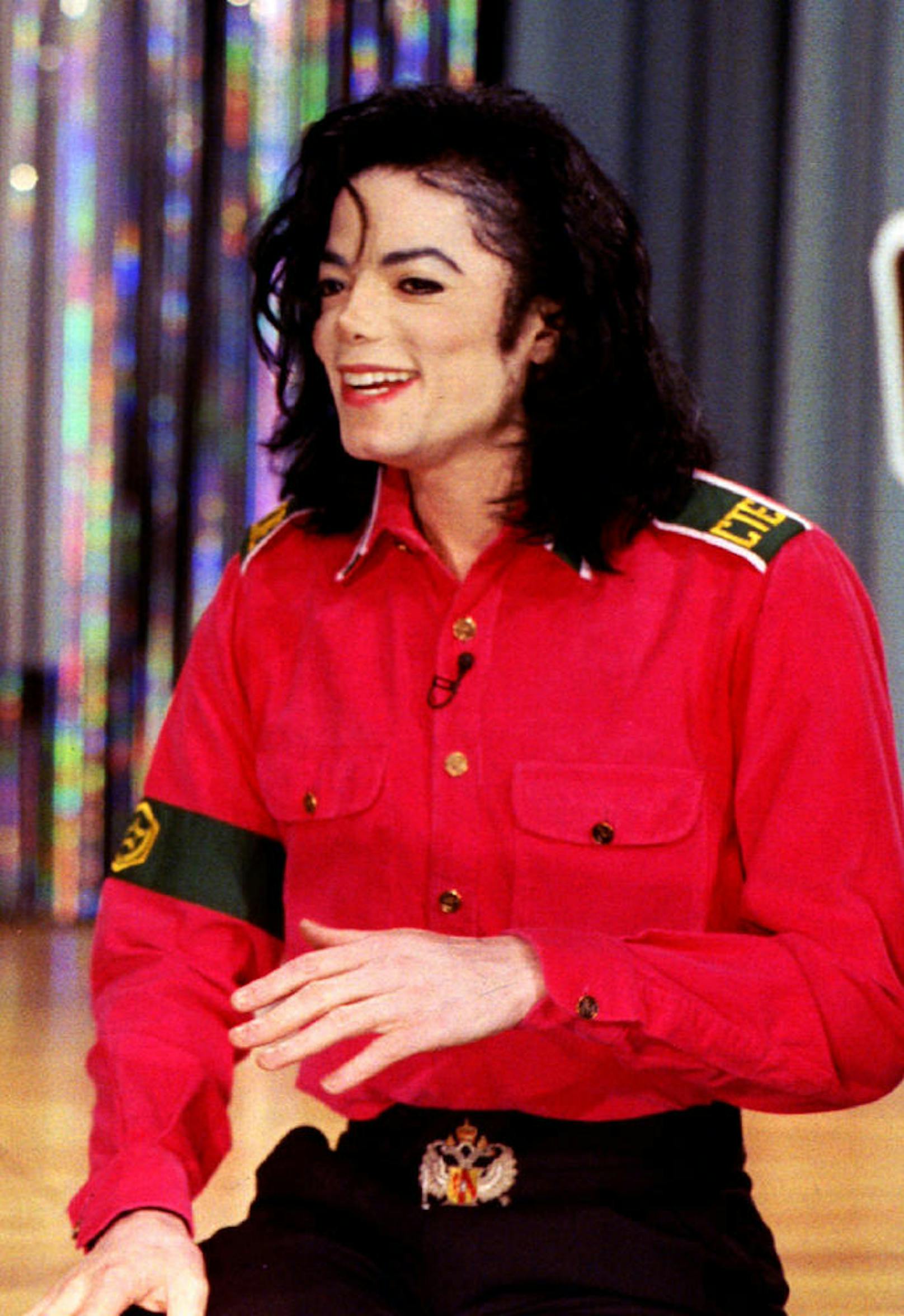 Michael Jackson während eines Interviews in Santa Ynez.