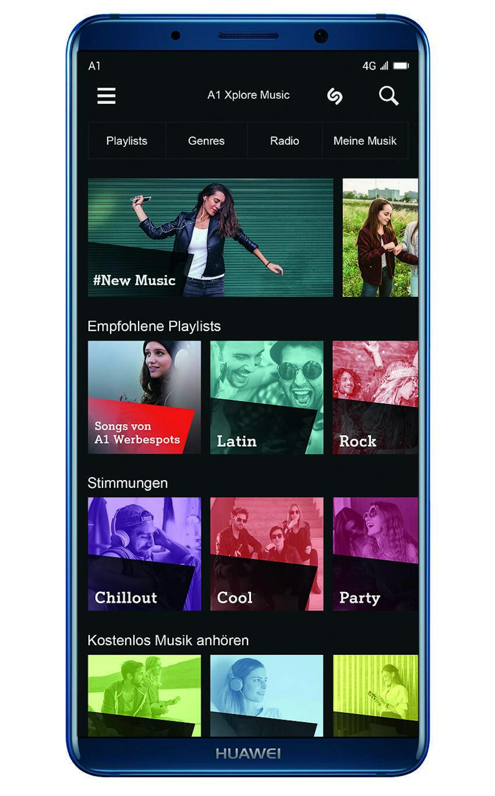 <b>02. August 2018:</b> Mit A1 Xplore Music bietet A1 seinen Kunden erstmalig eine Musik-App an, die speziell an die Bedürfnisse der Österreicher angepasst wurde. So werden die Inhalte der Playlists von einer lokalen Musik-Redaktion zusammengestellt. Die über 30 Millionen Songs und Hörbücher in A1 Xplore Music sowie die über 10.000 Live-Radio-Sender in der App können ohne Verbrauch von Datenvolumen in Österreich und innerhalb der EU gestreamt werden. Oder man lädt sich die Songs aufs Smartphone. <a href="https://www.a1.net/xplore-music">Alle Infos zu A1 Xplore Music.</a>
