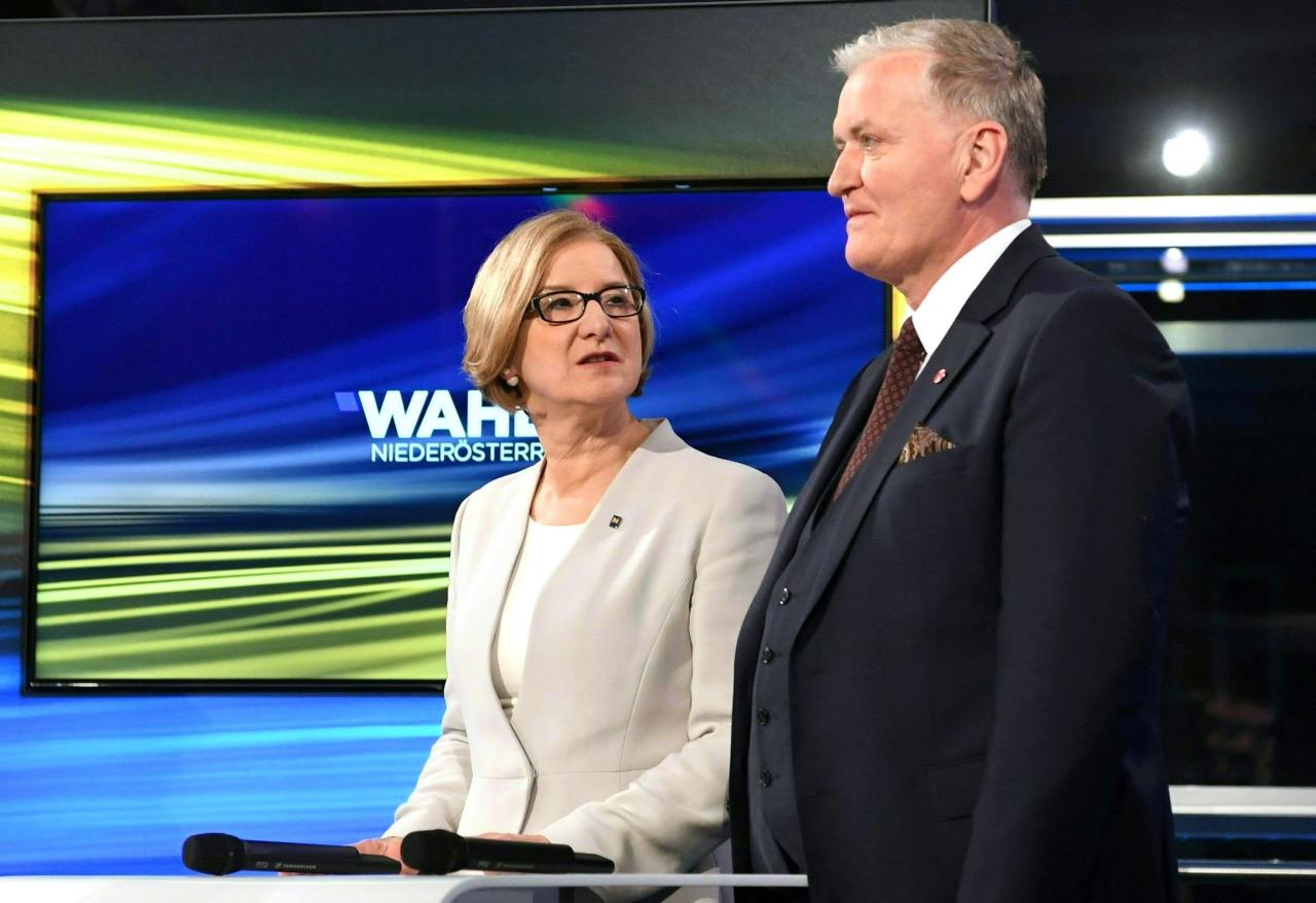 Johanna Mikl-Leitner und SPÖ-Spitzenkandidat Franz Schnabl.