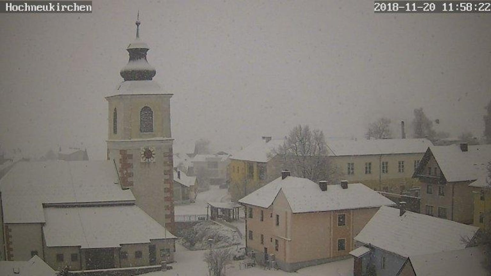 Schneefall in Hochneukirchen.