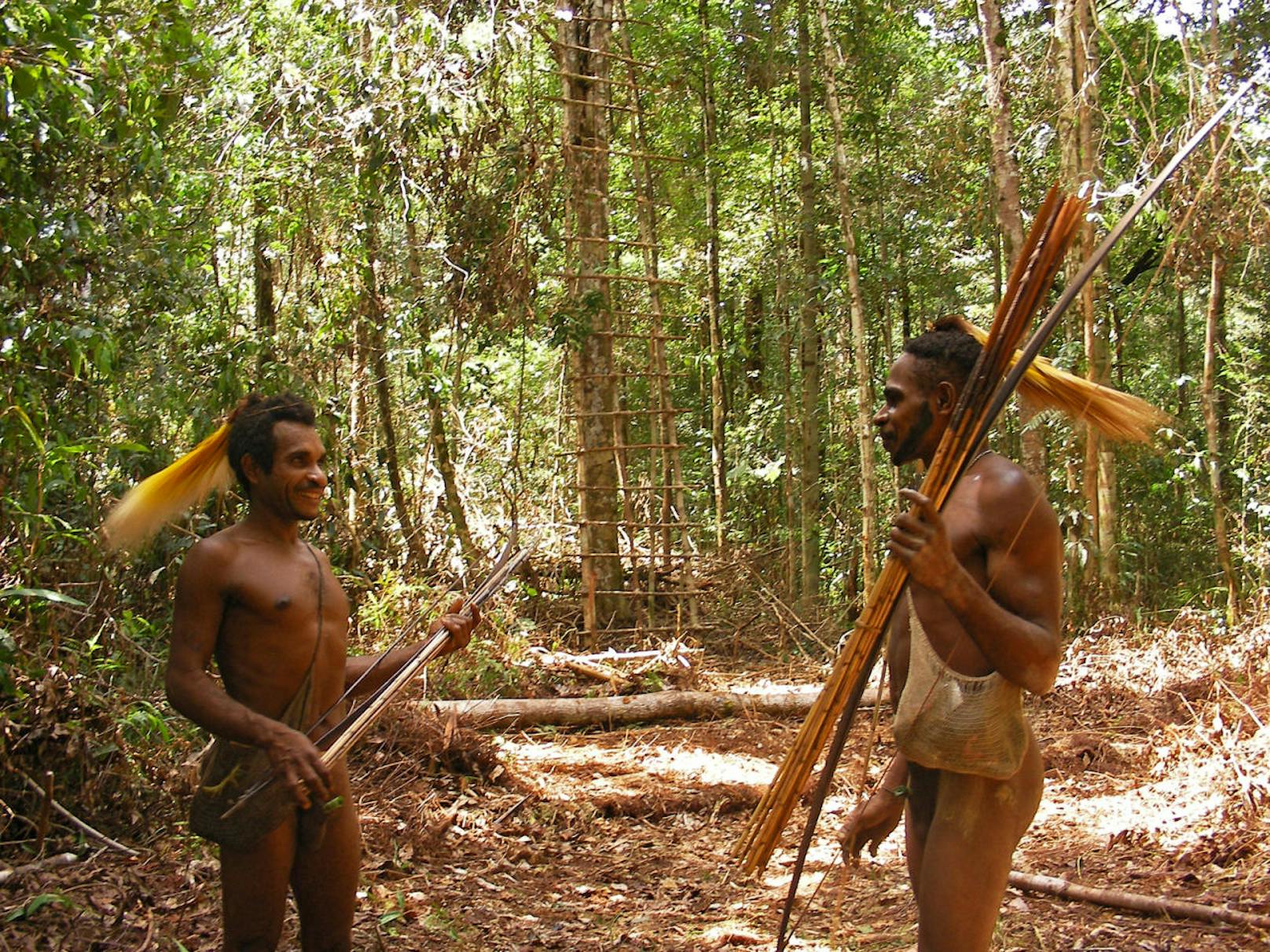 Die Korowai im indonesischen Teil der Insel Neuguinea.