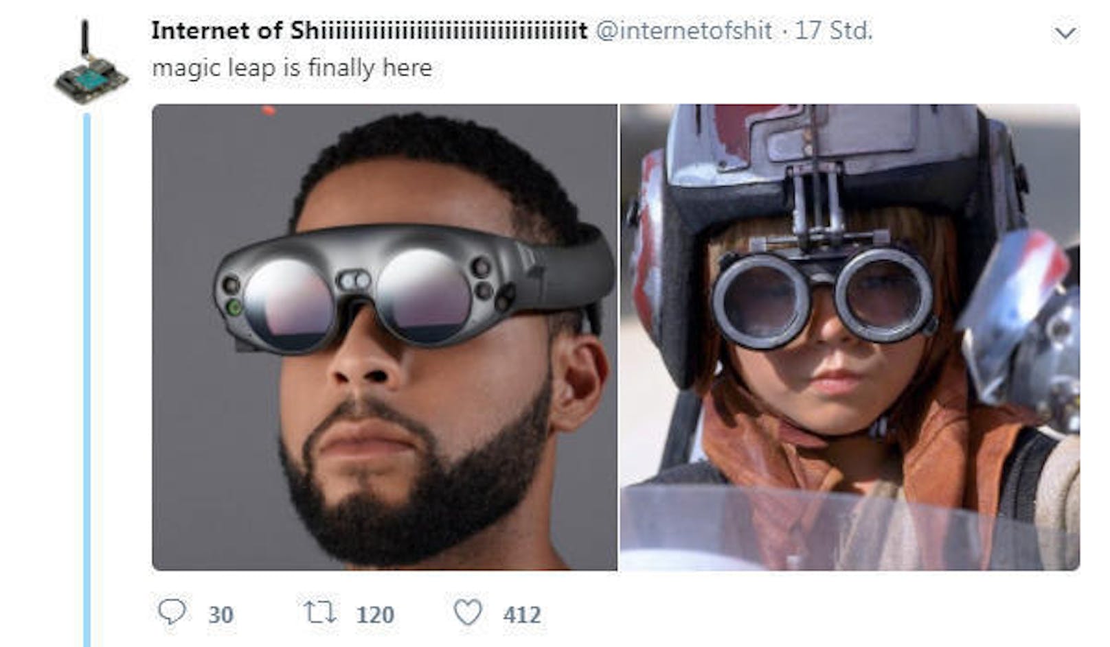 Auch mit der Brille des jungen Anakin Skywalker aus "Star Wars" gibt es Vergleiche.