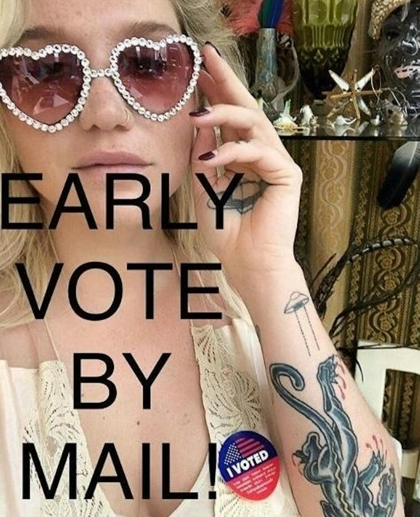 02.11.2018: Popstar Kesha hat ihren Fans auf Instagram mitgeteilt, dass sie bei den Midterm Elections in den USA schon vorher per Briefwahl abgestimmt hat.