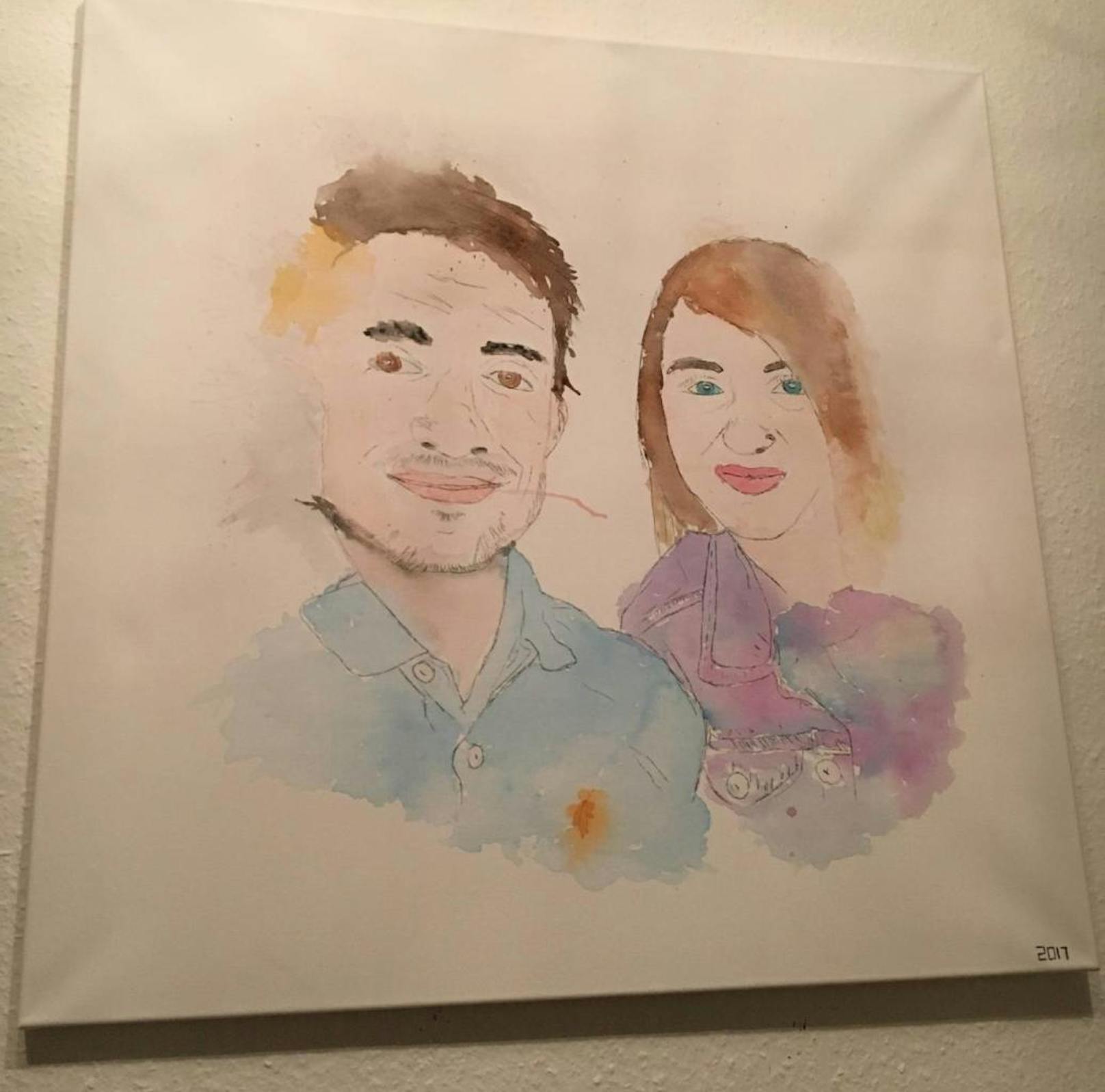 Kathi: "Dieses gemalte Bild zeigt meinen Freund und mich, er hat es von einen gemeinsamen Foto abgemalt und auf Leinwand gebracht (:"