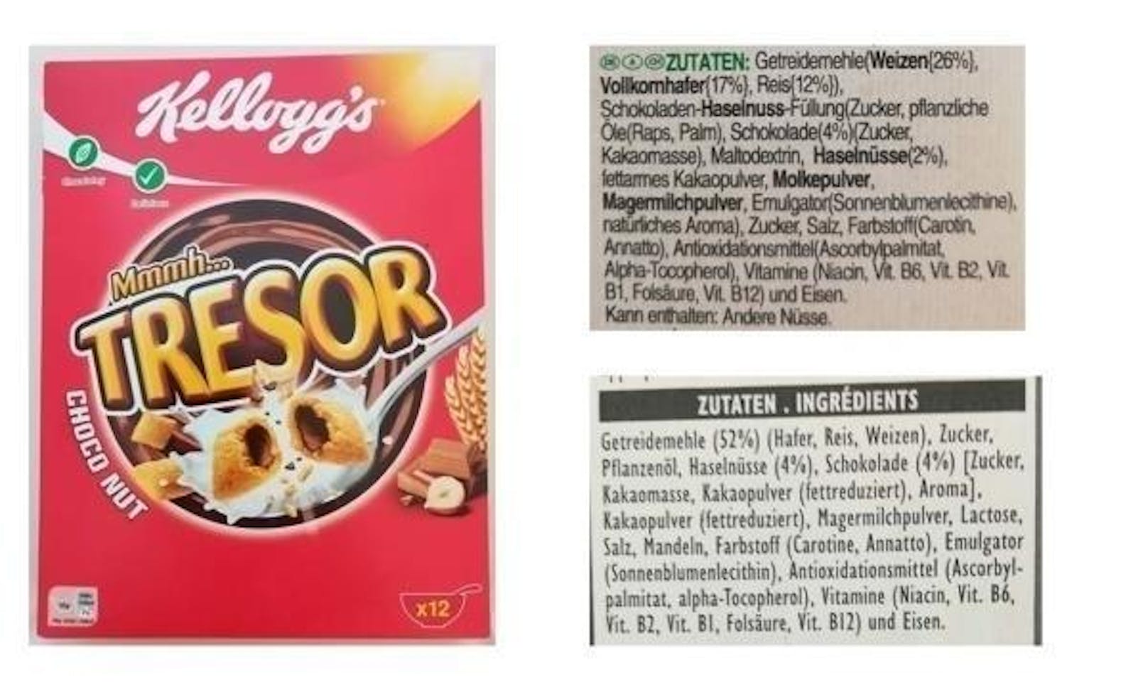 Weniger Haselnüsse und weniger Schokolade: Kellog's Tresor Choco Nut.